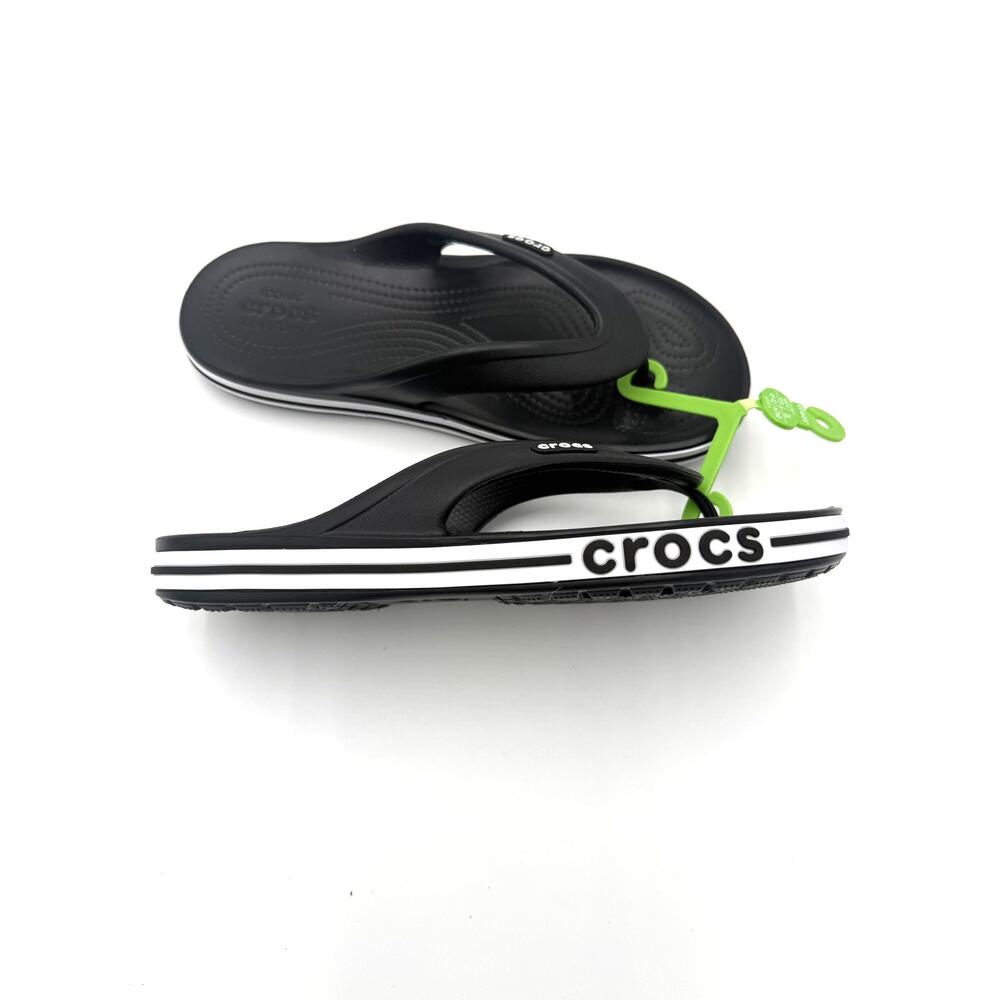 NWOT Crocs Bayaband Flip Flop - Black/White - M8W10